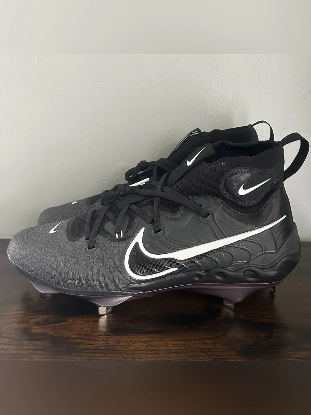 Nike Alpha Huarache NXT Metal Baseball Cleats Black Mens Size 9 DJ6517-010